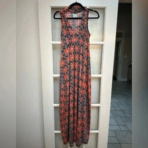 Vfish | Resort Bold Tropical Bohemian Floral Print V Neck Maxi Dress Size XS